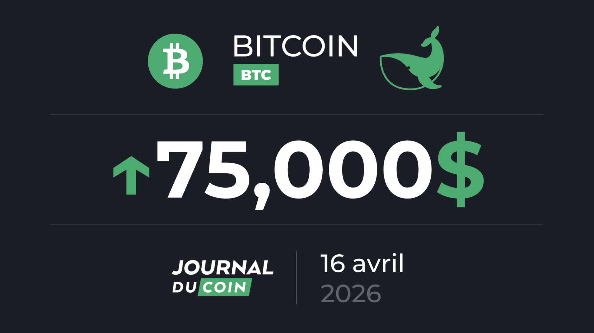 Bitcoin vise les 80 000 $ : les whales accumulent massivement